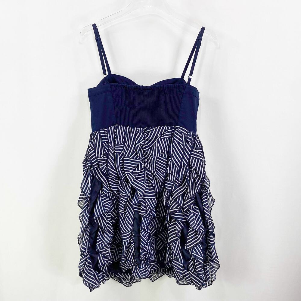 H&M Navy Blue Striped Empire Waist Sleeveless Mini Dress - Picture 5 of 10